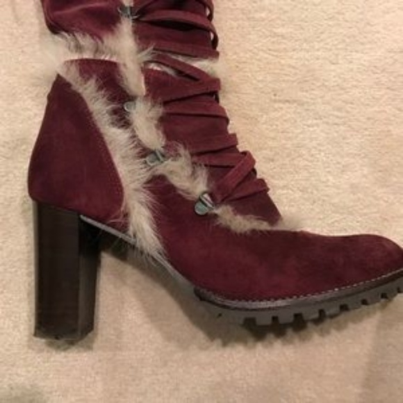 Coach Plum Lucy Suede Boots - Picture 2 of 5